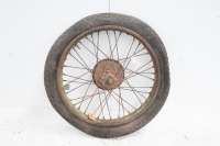 A circa 1930 BSA 19" wheel with 5 inch brake complete, turns - 3