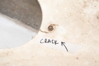 A fibreglass faring and screen possibly Honda CB4, crack beside mounting bolt - 4