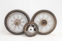 Three Japanese wheels 19" & 10", one possibly Honda CB