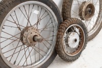 Three Japanese wheels 19" & 10", one possibly Honda CB - 3