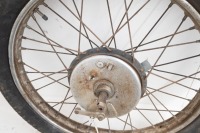 A 19" front wheel, likely Norton, complete with brake and axle - 2