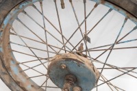 A circa 1940s BSA 20" front wheel, 5" brake, hub turns, with brake plate and axle - 2
