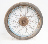 A circa 1940s BSA 20" front wheel, 5" brake, hub turns, with brake plate and axle - 3