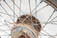 A circa 1940s BSA, possibly C11, 19" rear wheel, with drum and sprocket, hub turns - 2
