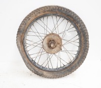 A circa 1940s BSA, possibly C11, 19" rear wheel, with drum and sprocket, hub turns - 3
