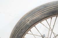 A circa 1940s 19" front wheel, likely BSA C10, 5" brake drum with hub, turns - 2
