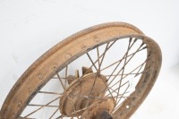 A 19" rear wheel, possibly BSA C10/C11, with brake plate, doesn't turn - 2