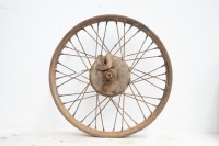 A 19" rear wheel, possibly BSA C10/C11, with brake plate, doesn't turn - 3