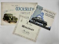 WOLSELEY: A group of three Sales Brochures, one for the Wolseley model range and two for the Twelve model [Location: Sydney]