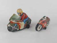RACING: Mechanical Motor Cycle by Yonezawa Japan, late 1960s, Paya Racing Bike 17 cms made in Spain.