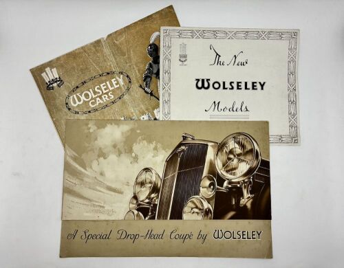 WOLSELEY: A group of three Sales Brochures for the Drophead Coupe and general model ranges [Location: Sydney]
