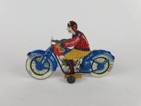 CIVILIAN: Touring Motorcycle by JML France c1940s, push along, 16.5 cms, lovely litho. - 2