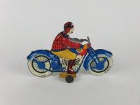 CIVILIAN: Touring Motorcycle by JML France c1940s, push along, 16.5 cms, lovely litho. - 3