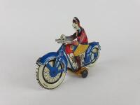 CIVILIAN: Touring Motorcycle by JML France c1940s, push along, 16.5 cms, lovely litho. - 4