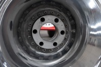 F5000: Two large & impressive twin polished side aluminum F5000 rear wheels, believed to have been removed from a Lola, great for car or table bases - 12