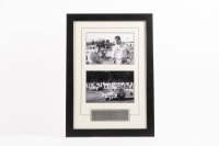 NEPTUNE: Two B/W photos featuring Jim Mckeown and Peter Manton of the Neptune Race Team, each signed by Jim in black marker, with plaque, frame overall 46.5cm high, 33cm wide