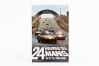 FORD VICTORY LE MANS 1966 EVENT GUIDE: An&nbsp;original unused Ford 1-2-3, Bruce McLaren, Chris Amon, Denny Hulme, 24 Heures du Mans, 18-19 Juin 1966 fold out event guided, totally original 4 page front and back foldout guide