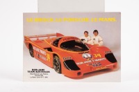 LE BROCK LE PORSCHE LE MANS: An original promotional signing card, this is the Bob Jane Team Australia Porsche type 956 specifications card, the Peter Brock - Larry Perkins Le Mans entry in 1984