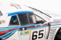 LANCIA MONTECARLO TURBO: A 1:18 scale Lancia Montecarlo turbo, the number #65 race car that finished with an 8th place finish in the 1981 Le Mans 24 hour, with a driven combination of Alboreto - Cheever - Facetti - 5