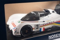 PEUGEOT 905: A 1:18 scale Peugeot 905, the number #3&nbsp;race car that was driven to victory&nbsp;in the 1993&nbsp;Le Mans 24 hour, with the driver combination of Geoff Brabham - Eric Helary - Christophe Bouchut - 2