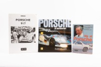 PORSCHE:&nbsp;A trio of Porsche related&nbsp;books, we at Porsche the autobiography of Ferry Porsche, Porsche 917 1969 - 1975 by CP press, Porsche in motorsport the first fifty years by Peter Morgan