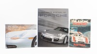 PORSCHE:&nbsp;A trio of Porsche related hard cover books, the racing Porsches a technical triumph, by Paul Frere, Porsche the legend, by Jonathan Wood, ultimate history of Porsche, by Stuart Gallagher
