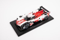 TOYOTA GR010 HYBRID: A 1:18 scale Toyota GR010 hybrid, the number #8 race car as raced to victory by Toyota Gazoo racing in the 2022 Le Mans 24 hour, with a driver combination of Buemi - Hirakawa - Hartley - 3