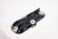 JAGUAR D TYPE: A 1:18 scale Jaguar D type, the number #6 race car as raced to victory in the 1955 Le Mans 24 hour, with the driver combination of Hawthorn - Bueb - 3