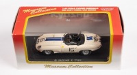 JAGUAR E TYPE LIGHTWEIGHT:&nbsp;A 1:43&nbsp;scale Jaguar E type lightweight, the number #15&nbsp;race car that finished 9th&nbsp;in the 1963&nbsp;Le Mans 24 hour, with the driver combination of Cunningham - Grossman