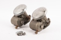 SOLEX CARBURETTORS: A pair of Solex carburettors, stamped '46 MH - 593083 / 593079', width 46mm, thought to suit a Bugatti Type 44 [Location: Melbourne]