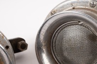 HORNS: A pair of matched Bosch horns with external mounts, thought to suit Type 44 Bugatti [Location: Melbourne] - 2