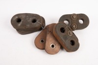 BUGATTI: A group of six Bugatti GP, original, metal-bound leather linkages for front shock absorbers [Location: Melbourne]