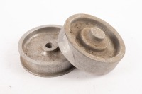 BUGATTI: Two Bugatti GP Type tacho pulleys, one standard pulley and one un-machined casting [Location: Melbourne] - 2