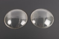 HEADLIGHT: Two approximately 7.5-inch diameter glass headlight lenses, possibly suited to Volkswagen or Porsche, marked 'V-S 192-IL' [Location: Melbourne]
