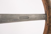 STEERING WHEEL: A circa 1920s four spoke wood rim steering wheel, thought to possibly suit Dodge, [P/N 18866], 43cm wide [Location: Melbourne] - 4