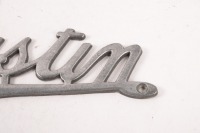 AUSTIN: Two Austin radiator script badges, includes a 21.5cm long badge and a smaller 13cm long badge [Location: Melbourne] - 2