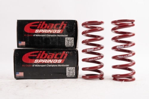 EIBACH: Two NOS Eibach racing coil springs, 8 inch length, 2.25 inch diameter, rate 525 lbs [Location: Melbourne]