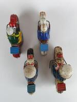 POLICE: Four HAJI Japan c1960s friction motorcycles, one civilian & three Police, 2 with celluloid heads, all 21 cms. - 5