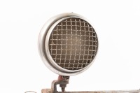 VAUXHALL: A pair of circa 1930s or 1940s Vauxhall headlamps fixed to custom built frame, with Vauxhall glass lenses and stone mesh covers, lens width 16cm [Location: Melbourne] - 3