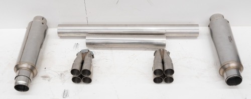 BURNS STAINLESS: Four individual Burns Stainless muffler pieces and two RathGibson steel tube pieces [Location: Melbourne]