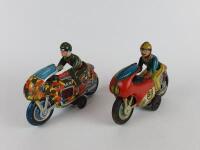 MILITARY: Military bike by Modern Toys Japan plus Racing 83 bike by Oriental Metal Industries India, both friction & 1970s. - 2