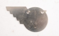 V.A.D.C: A Victorian Amateur Drivers Club badge, nickel plated and yellow enamel centre with red lettering, two mounting holes, 6.5cm high, 11cm wide [Location: Melbourne] - 2