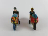 MILITARY: Military bike by Modern Toys Japan plus Racing 83 bike by Oriental Metal Industries India, both friction & 1970s. - 3