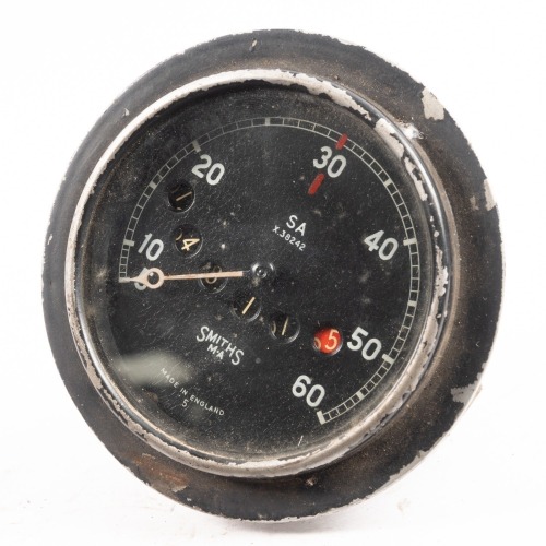 SMITHS: A possible circa 1930s Smiths MA 60 mph speedometer gauge. overall width 103mm [Location: Melbourne]