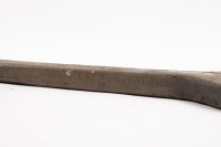 WRENCH: A large heavy hexagonal wrench spanner, inscribed on side '3 Inch high lift 'R' valves', inside width 10.5cm, length 47.5cm [Location: Melbourne] - 2