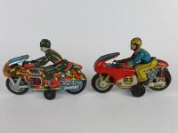 MILITARY: Military bike by Modern Toys Japan plus Racing 83 bike by Oriental Metal Industries India, both friction & 1970s. - 6
