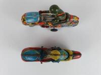 MILITARY: Military bike by Modern Toys Japan plus Racing 83 bike by Oriental Metal Industries India, both friction & 1970s. - 7