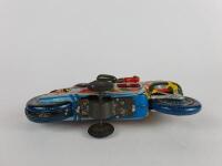 MILITARY: Military bike by Modern Toys Japan plus Racing 83 bike by Oriental Metal Industries India, both friction & 1970s. - 13