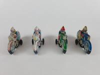 POLICE: Four small friction motorcycles, includes two Police, 9.5cms each c1970s, colourful. - 3