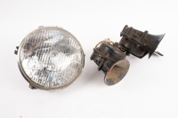 LUCAS: A Lucas sealed beam S13 131 car 7.5 inch headlight, also includes a French made Mixo horn assembly [Location: Melbourne]